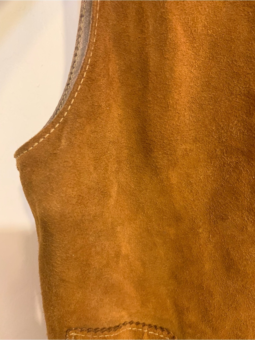 Banana Republc Brown Leather Suede Fringe Small Boho Hippie Vest. 3805 - Picture 6 of 7